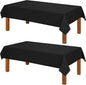 Hiasan 2 Pack Faux Linen Rectangle Tablecloth - Wrinkle and Stain Resistant Washable Table Cloth for Kitchen Dining Room Holiday Table Cover for Party Dinner, Black, 60 x 120 Inch
