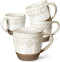 Artena Ceramic Coffee Mugs Set of 4, 16oz Embossed Large Latte Mugs Coffee Cups by Artena