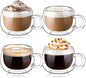 glastal Espresso Cup Set of 4, 4 Oz Double Wall Glasses Espresso Coffee Glass by glastal