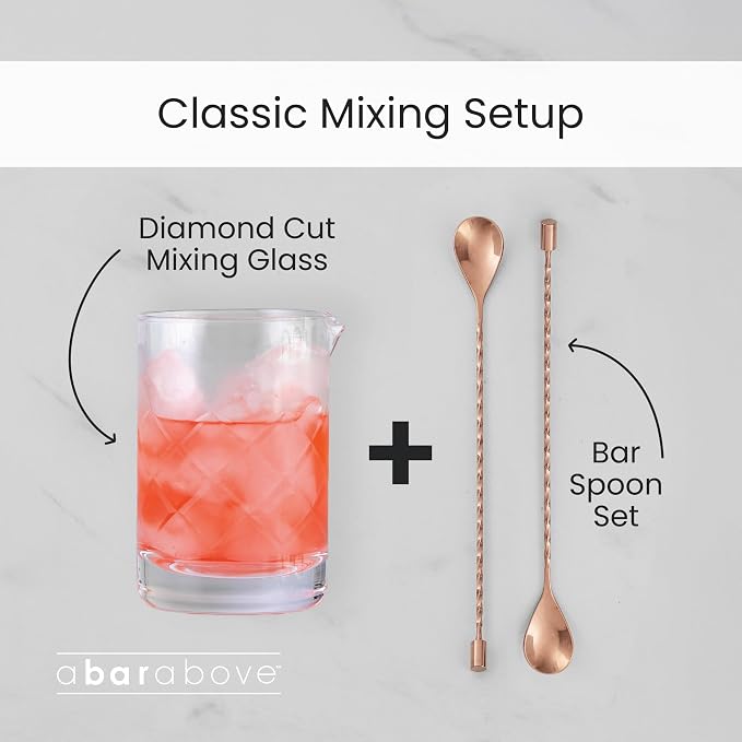 A Bar Above Cocktail Mixing Glass, Diamond Deco Stirring Pitcher, 18 Oz - Image 5