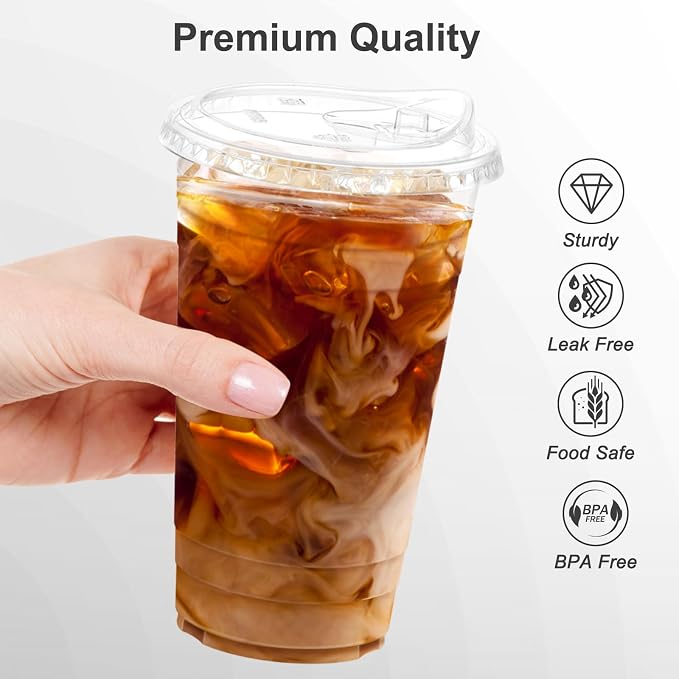 Dealusy 100 Pack - 24 oz Clear Plastic Cups - Image 3