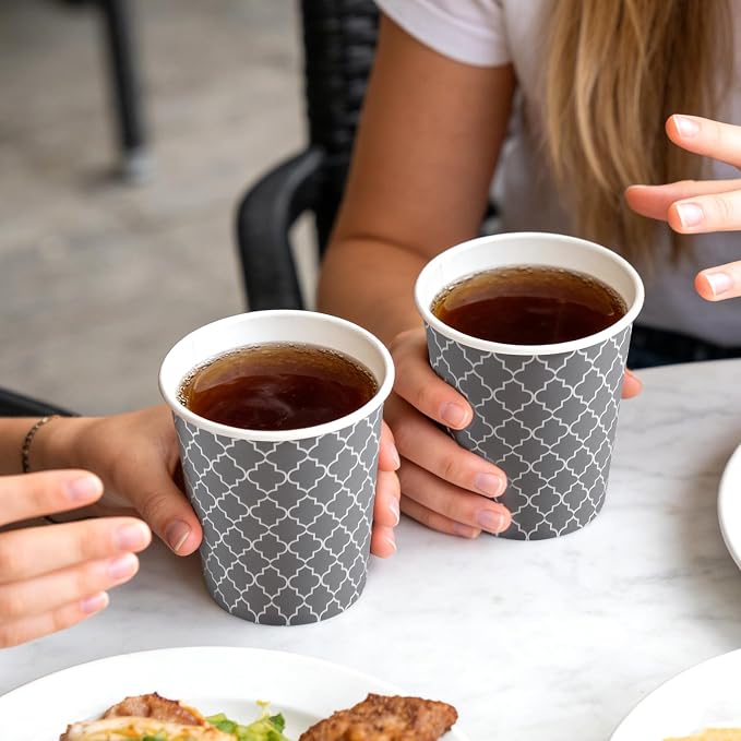 Lamosi Coffee Cups 8 oz 500 Pack, Disposable Paper Coffee Cups, Hot Cups | - Image 5
