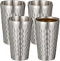 OMISTAR 4 Pcs Stainless Steel Double Wall Cups 15 oz, Korean Hammered Insulated by OMISTAR