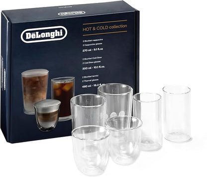 De'Longhi Trio Gift Set of 2 Cappuccino, 2 Thermal Large glasses, 2 Cold Brew by Unknown