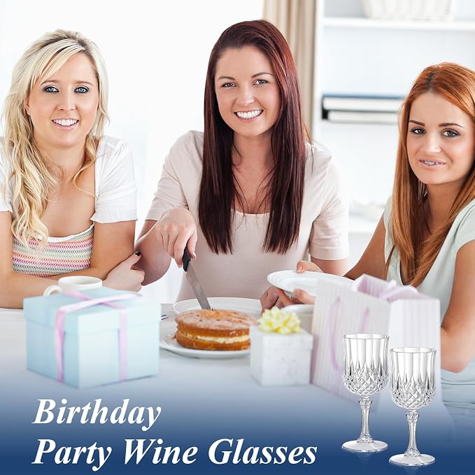 XUWAIDSGN 24 Pcs 7oz Plastic Vintage Wine Glasses Drinking Glasses Unbreakable - Image 8