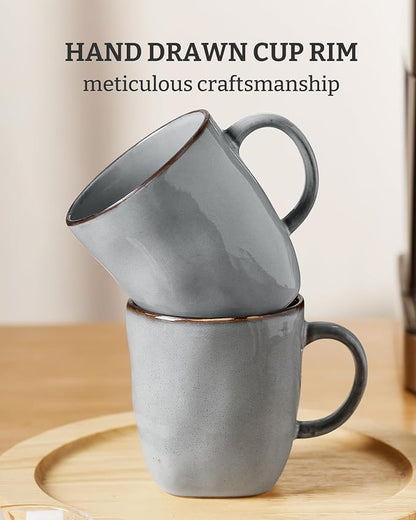 famiware Coffee Mugs Set of 4, Ocean Square 13oz Coffee Cup Set - Image 5