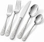 40 Piece Silverware Set for 8, Vintage Stainless Steel Flatware Set | Stone by Unknown