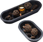 Tessco 2 Pcs Wooden Dough Bowl for Home Rustic Bread Long Wooden Bowl for Kitchen Dining Table Home Decoration(10 x 6 x 2 Inch, 16 x 6 x 2 Inch,Dark Brown)
