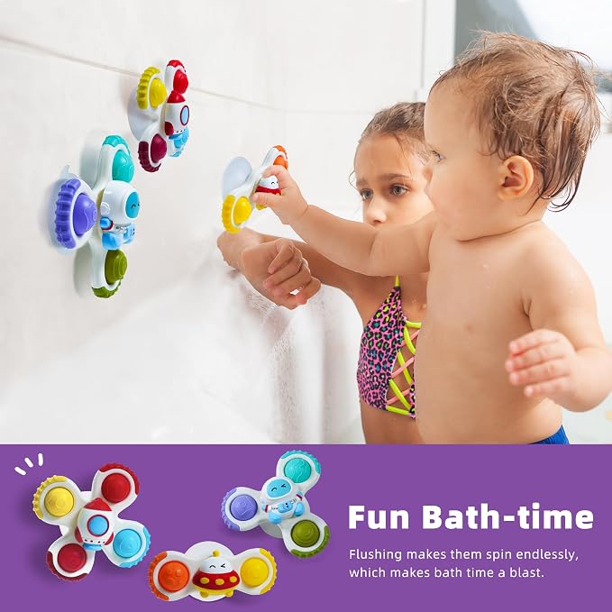 LiKee Strong Suction Cup Rotating Toys, Bath & Travel Toy, - Image 5