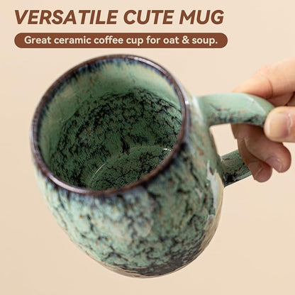 Sage Nebula Ceramic Coffee Mug - 14 oz Unique Mug - Image 8