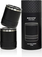 Elemental Recess Lowball Tumbler Set of 2, 10oz Triple Wall Stainless Steel Cup with Non-Shattered Tritan Lid, Insulated Whiskey Glass, Insulated Coffee Tumbler Mug for Hot & Cold Drinks - Black