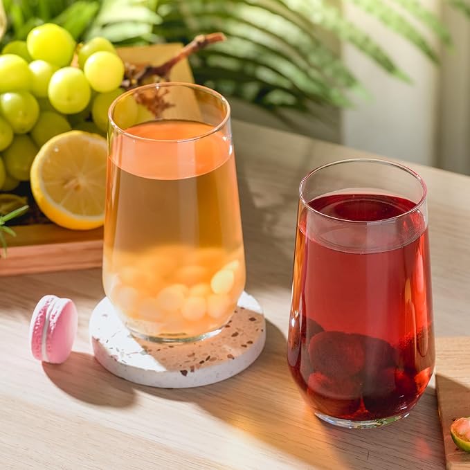 Wlasss Drinking Glasses Set of 6, 16.4 oz Crystal Water Glasses, Tall Glass Cups - Image 3