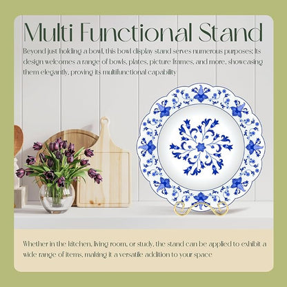 Wrought Iron Bowl Deep Platter Stand Detachable Metal Scroll Display Rack Easel - Image 5