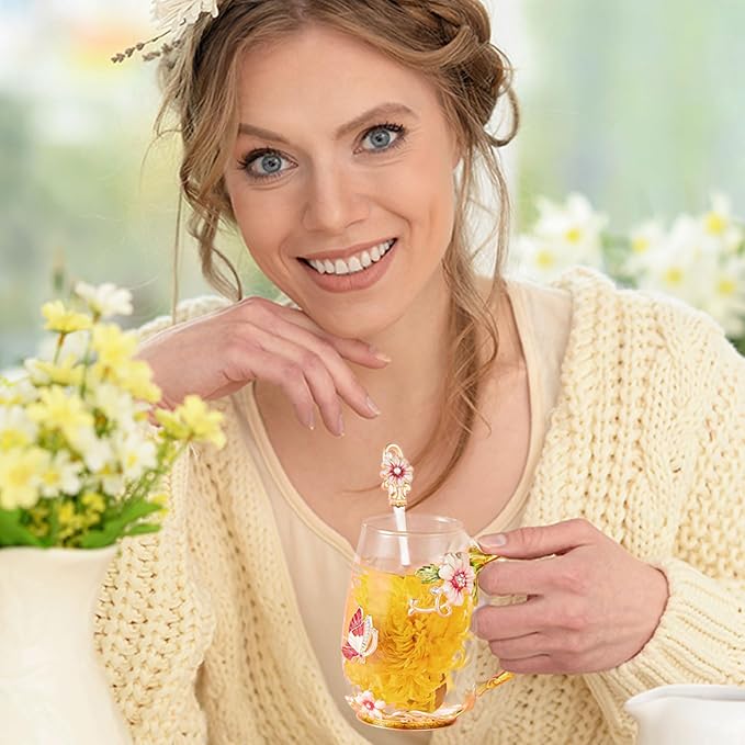 Flower Tea Cup, Gift Box for Her Mom Wife Grandma Girls Friends Valentines - Image 4