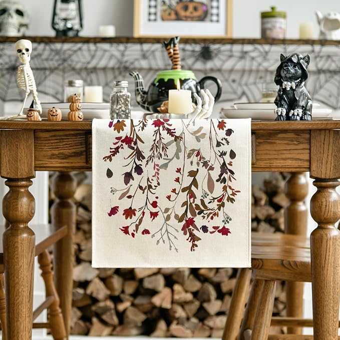 Artoid Mode 210 GSM Halloween Table Runner 13x72 Inch Home Party Decor | Weeds - Image 2