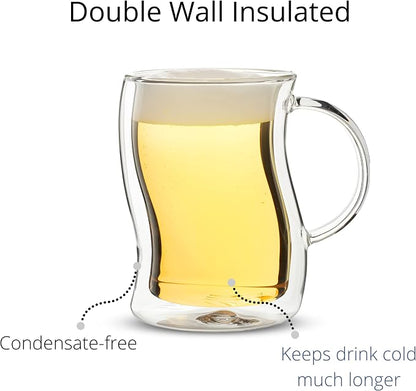 BTaT- Double-Walled Beer Mugs, 16 oz, 4 Pack, Double-Walled Glass - Image 3