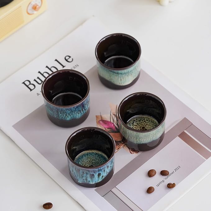 Espresso Cups Set of 2, Ceramic Espresso Cups, Expresso Shots Cups, 2.5oz Tea - Image 3