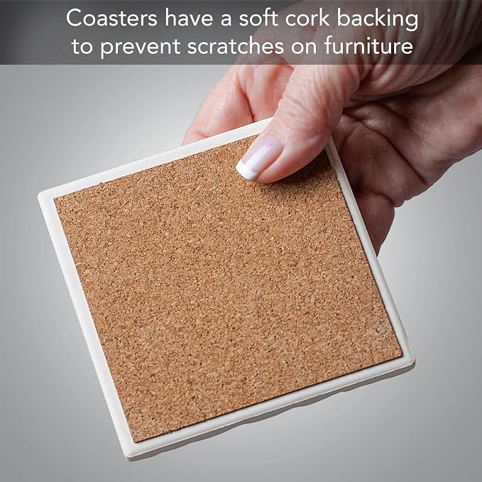 Thirstystone Magnolia Blossoms 4 Pack Tumbled Tile Stone Coasters | 4" Square - Image 5