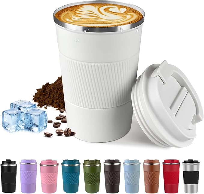 Vacuum Insulated Stainless Steel Travel Coffee Mug, Leak Proof Cup by SPLMIFA