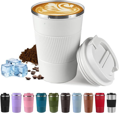 Vacuum Insulated Stainless Steel Travel Coffee Mug, Leak Proof Cup by SPLMIFA