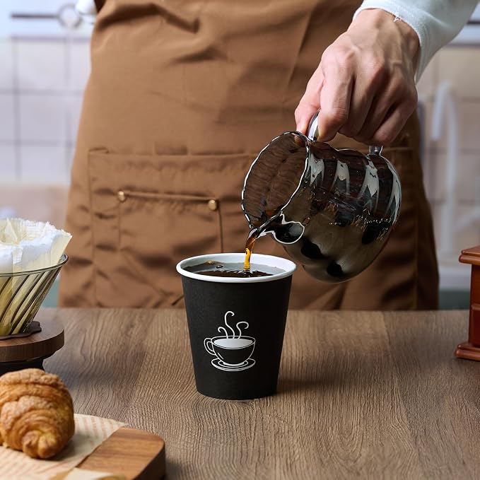 TV TOPVALUE 10 oz Paper Coffee Cups, Hot Coffee Tea Latte, Morning Breakfast - Image 3
