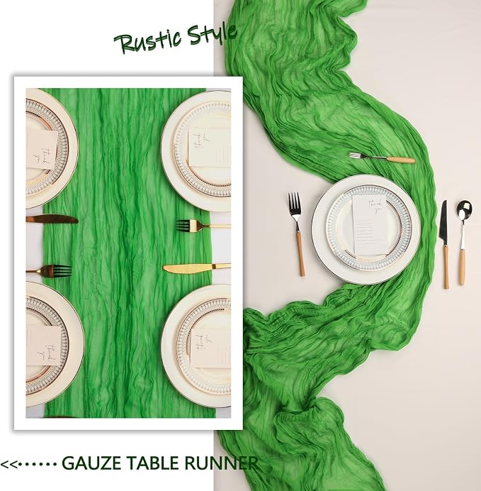 6 Pack Green Cheesecloth Table Runner 10Ft Gauze Cheese Cloth Table Runner - Image 5
