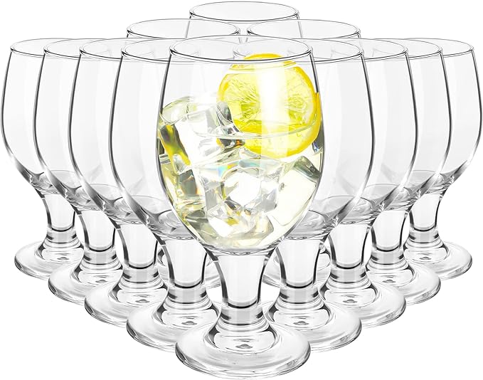 Patelai Set of 24 Water Goblet, 13.5 oz Clear Drinking Glasses Bulk Dishwasher by Patelai