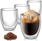 8 Ounces Set of 4 Double Walled Glass Coffee Mugs Insulated Layer Coffee Cups by Unknown