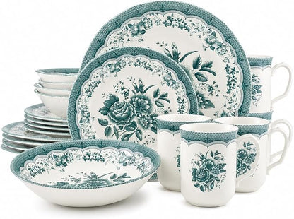 Royal 24-Piece Porcelain Dinnerware Set by TudorEngland