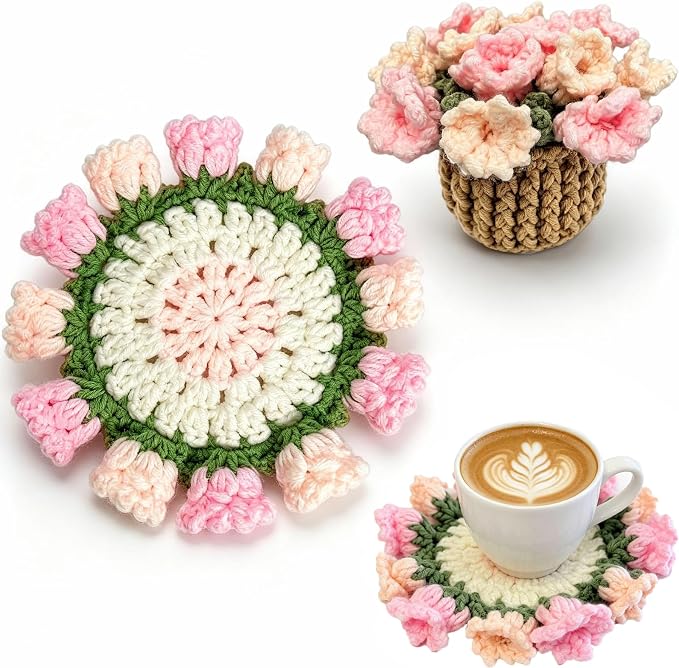 Crochet Coasters Crochet Flower Coaster by Vbepos