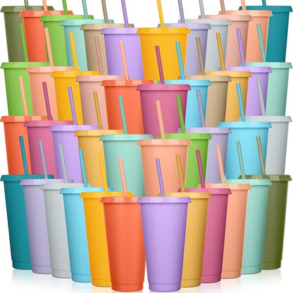 Honeydak 60 Pack Tumbler with Straw and Lid Bulk Cups by Honeydak