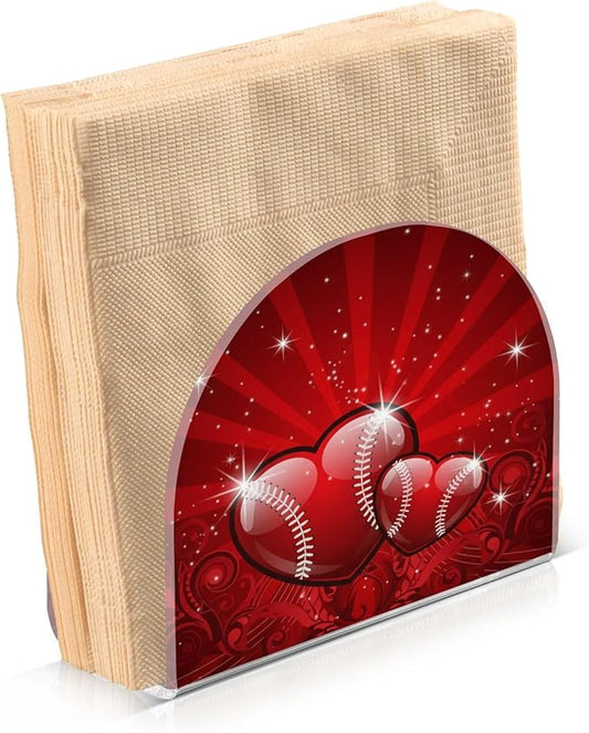 Valentines Glitters Love Hearts Napkin Holder for Table Kitchen Decor Acrylic Paper Napkin Holders for Tissue Dining Room Indoor Outdoor Party Holiday Accessories
