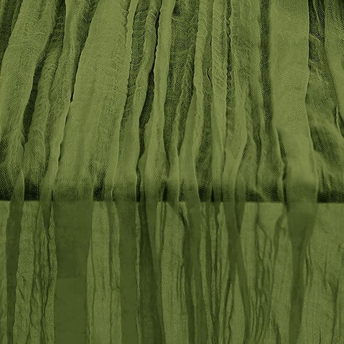 6 Pack Olive Green Cheesecloth Table Runner 35x120 Inch 10Ft Rustic Gauze - Image 5