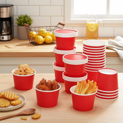 Fulmoon 100 Pack Paper Soup Containers - Image 7