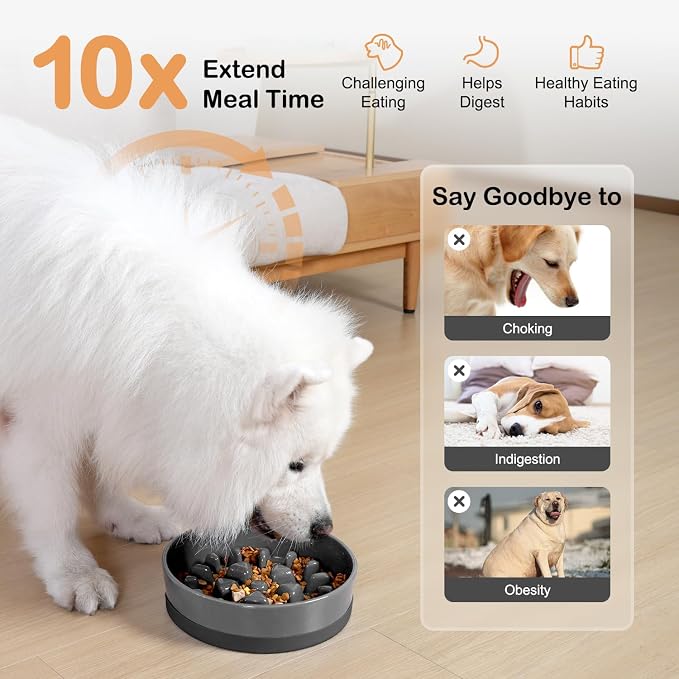 Sted Ceramic Slow Feeder Dog Bowls - Image 3