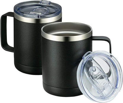 MEWAY 12oz Coffee Mug With Handle 2 Pack Bulk, Stainless Steel Insulated Travel by MEWAY