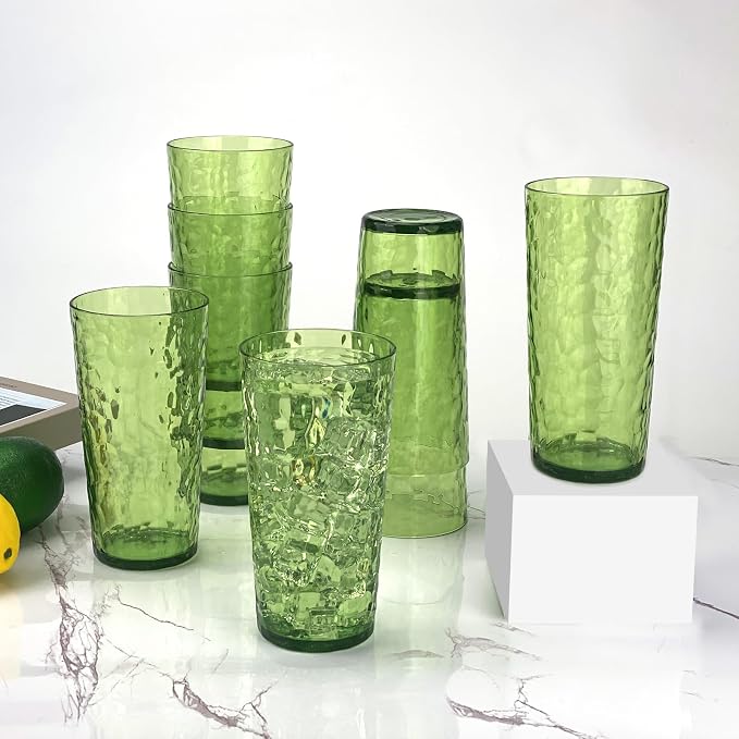 Yalin 24-Ounce Plastic Tumbler Acrylic Drinking Glasses, Reusable Plastic Cups - Image 5