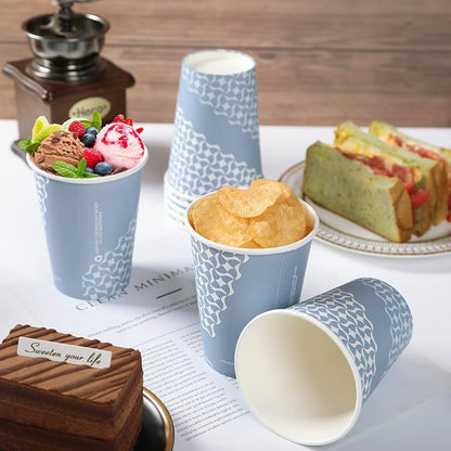 MUCHII Paper Coffee Cups 12 oz, Drinking Cups | Hot Coffee Tea Water Juice - Image 5