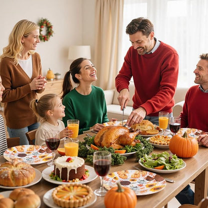 24Pcs Thanksgiving Plastic Plates - Image 7
