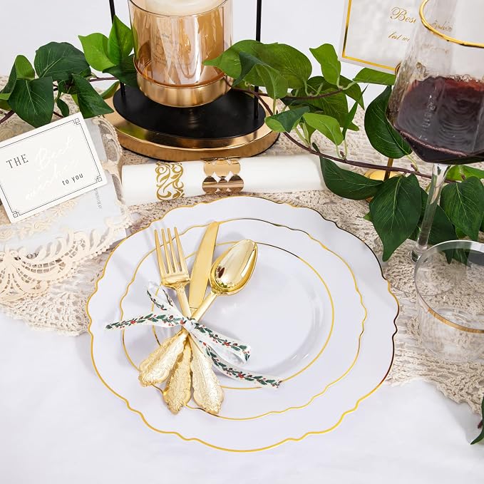 350 Pieces Gold Disposable Plates - Image 4