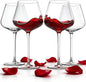 Wine Glasses Set of 4, 18OZ Large Crystal Red Wine Glasses, Hand Blown Vintage Wine Glasses with Thin Rim, Large Bowl, Long Stem, Gifts for Wedding, Valentine's Day, Housewarming, Birthday