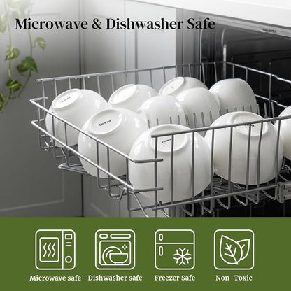 DOWAN 22 OZ White Ceramic Bowls Set of 6 - Image 7