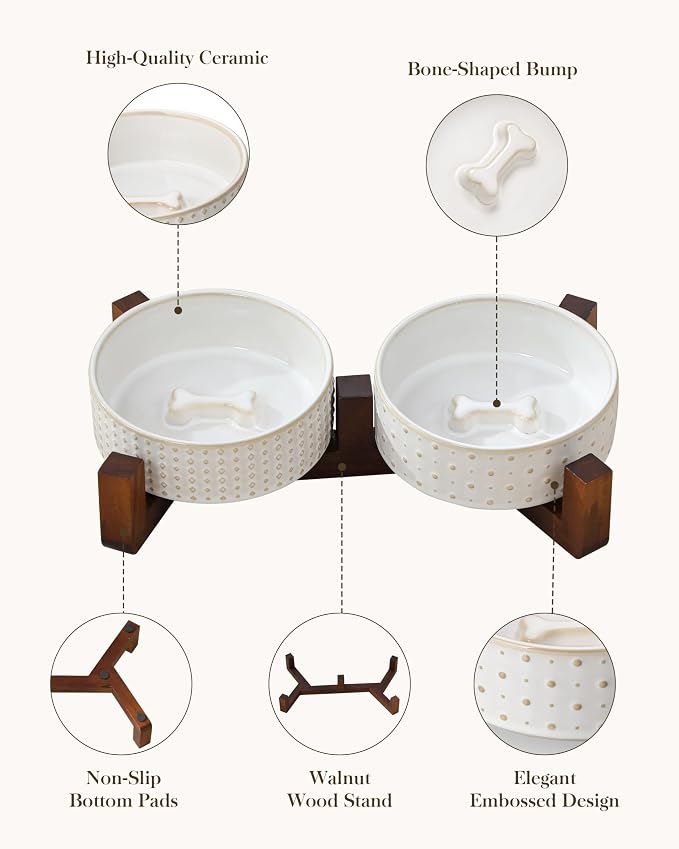 MALACASA Dog Bowl Set, Ceramic Bowls - Image 5