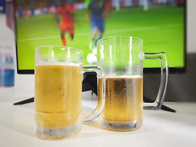 6 Pack Heavy Beer Mugs, Large Beer Glasses - Image 6