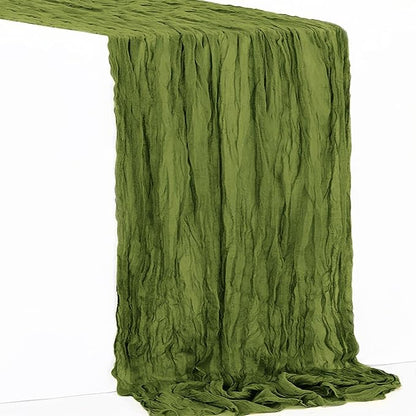 6 Pack Olive Green Cheesecloth Table Runner 35x120 Inch 10Ft Rustic Gauze - Image 7