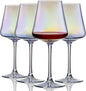 PTSTING Wine Glasses Set of 4 Iridescent Wine Glass 14oz Rainbow Glassware for Tasting,Wedding,Anniversary,Christmas, Birthday
