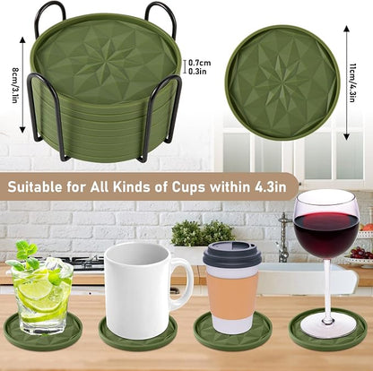 OIAHOMY 8 Pcs Coasters with Holder - Image 2