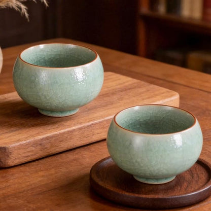 KAMMAK Japanese Tea Cups, 4.7 Oz Small Handmade Ceramic Teacups, Loose Leaf and - Image 7