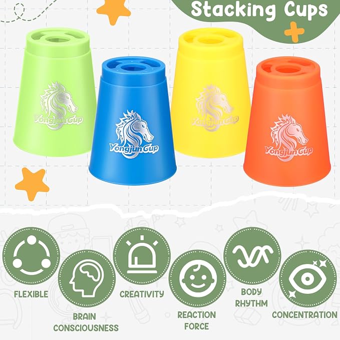 Libima 48 Pcs Sports Stacking Cups Set Stacking Cup Classic Games Speed - Image 4
