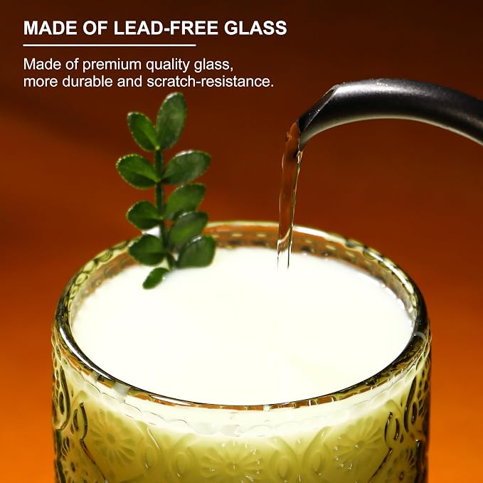 Green Drinking Glasses Set of 12, 12 Oz Highball & 10 Oz Cocktail Glasses - Image 8
